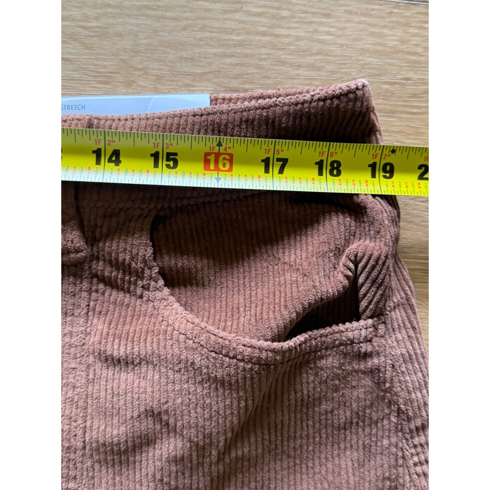 Brown Corduroy Mini Skirt Super Hi-Rise A-Line Button Front‎ 16 90s Inspired - Picture 4 of 6